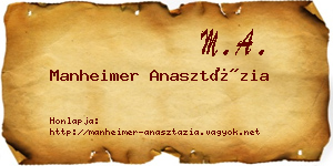 Manheimer Anasztázia névjegykártya